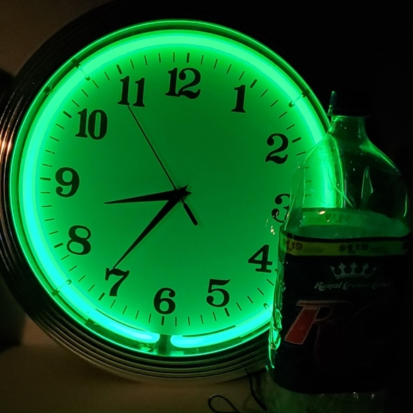 Wall Decor Neon Green Chrome Electric Wall Clock Poshmark